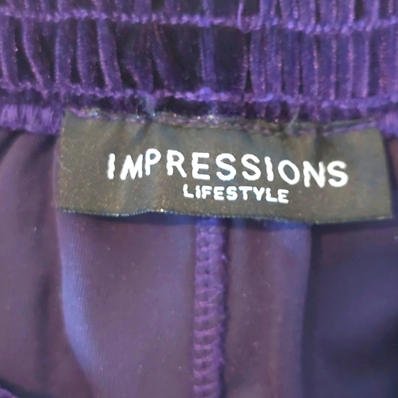 Impressions Violet Velvet Pants - Picture 3 of 3
